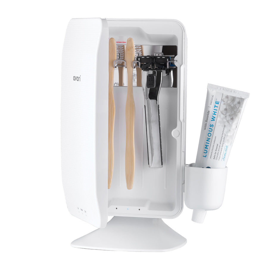 Avari Ts UV Heat Toothbrush Sanitizer White- Front Open
