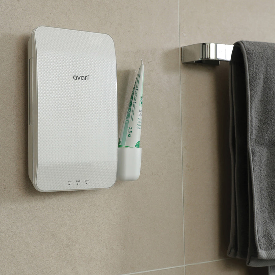 Avari Ts UV Heat Toothbrush Sanitizer White- Mounted on the Wall